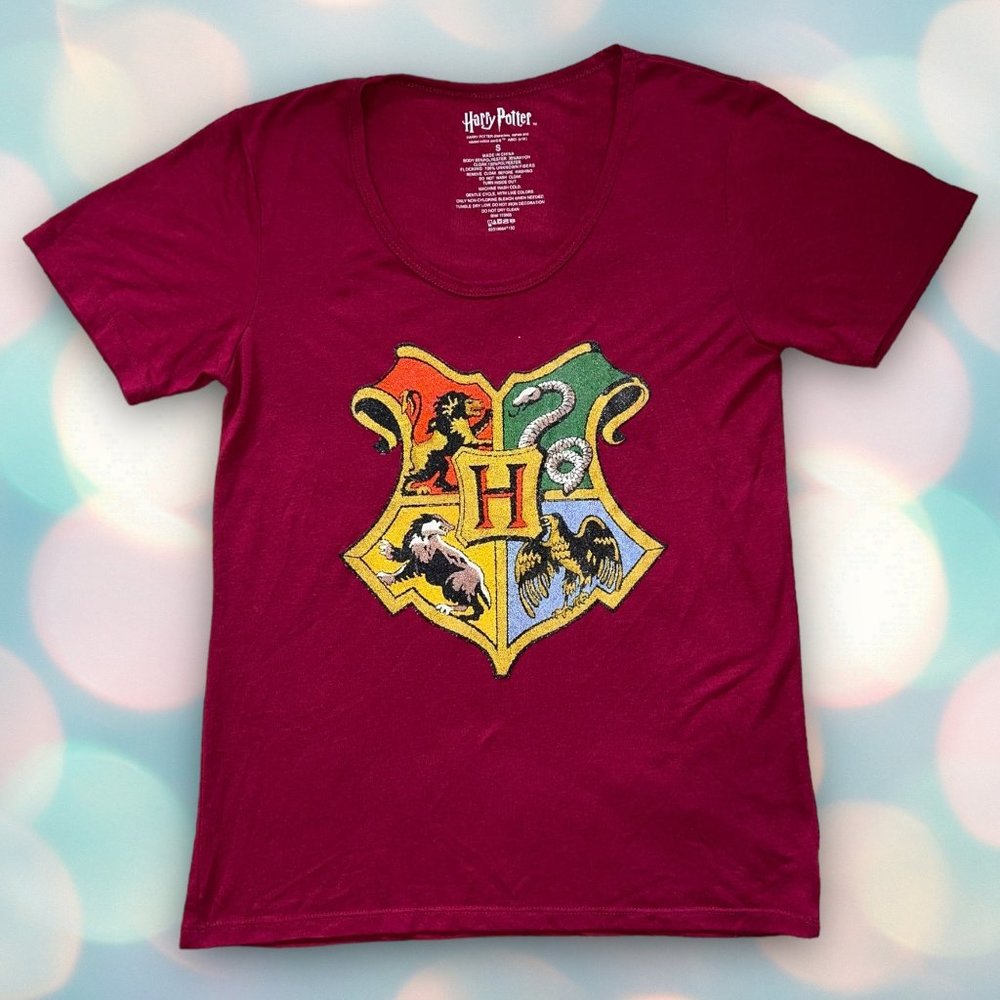 Harry Potter Hogwarts Crest Women’s Tee Shirt Top Size S